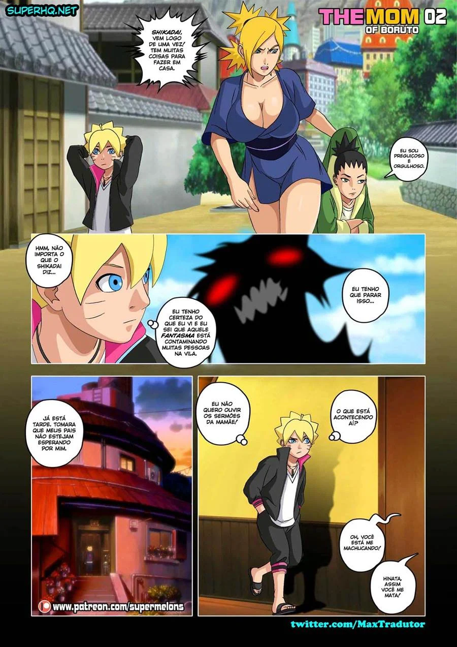 Melões Gigantes: A Mãe de Boruto na Maior Suruba Explícita em HQ Hentai
