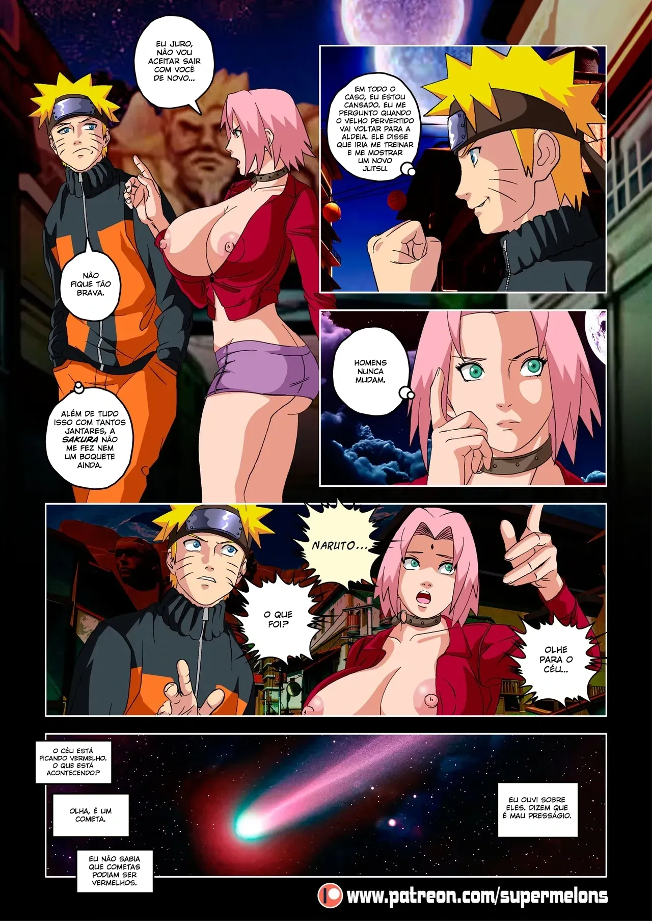 Pornô Explícito do Naruto: Foda com a Melões Gigantes da Cometa Vermelha