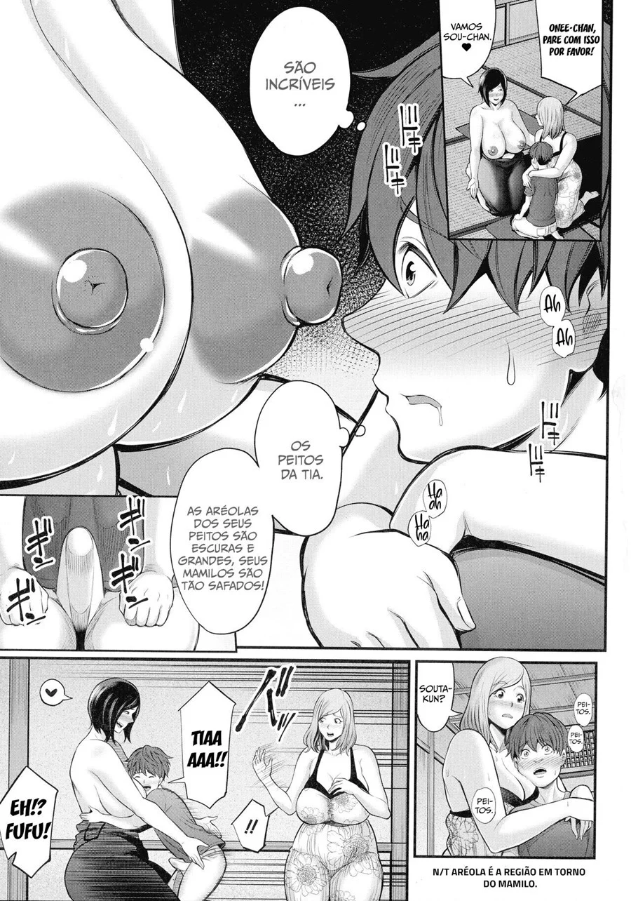 Suruba Proibida com Mãe e Tia de Peitão - Hentai Familia