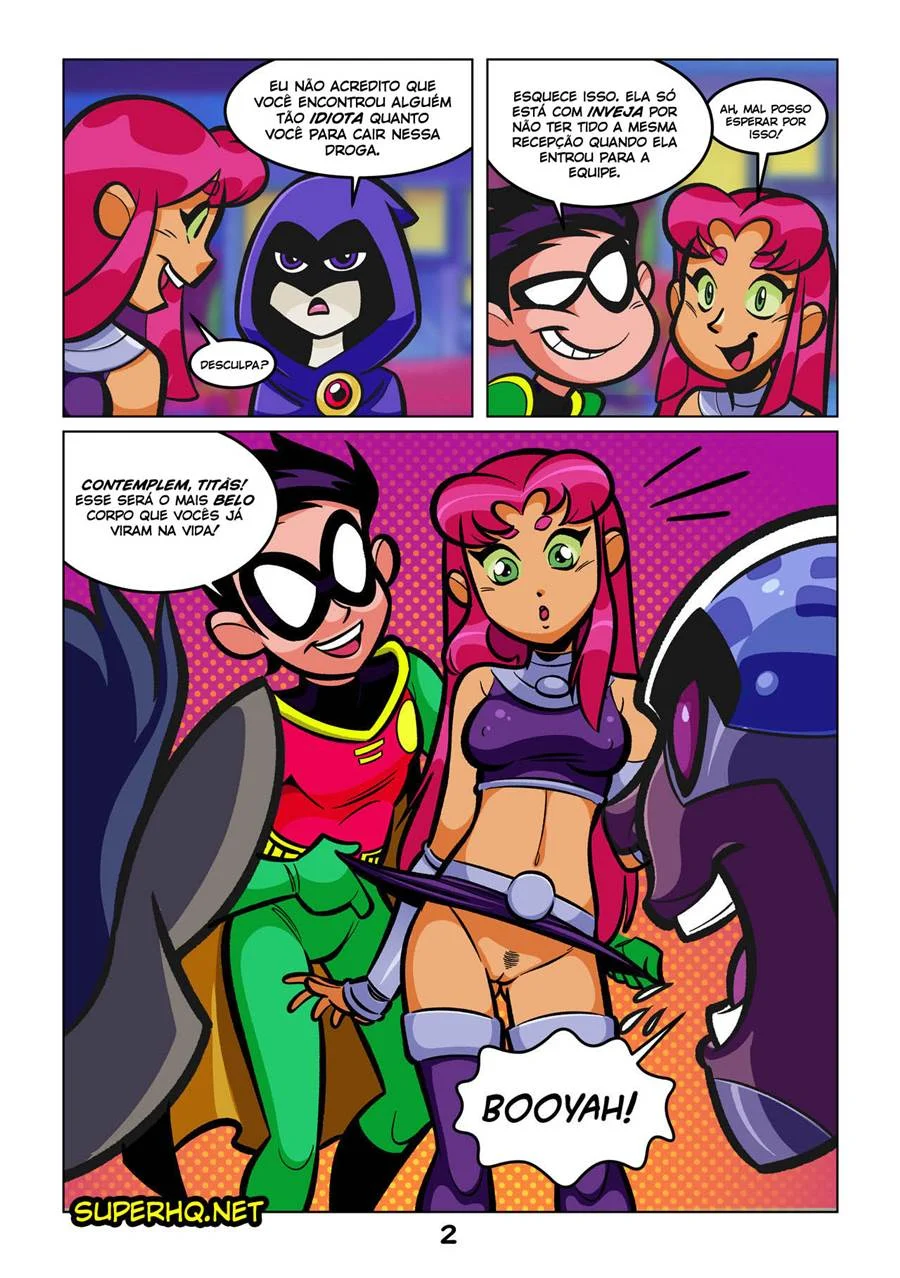 HQ Proibida: A Verdadeira Starfire Esfregando a Buceta com Os Jovens Titãs