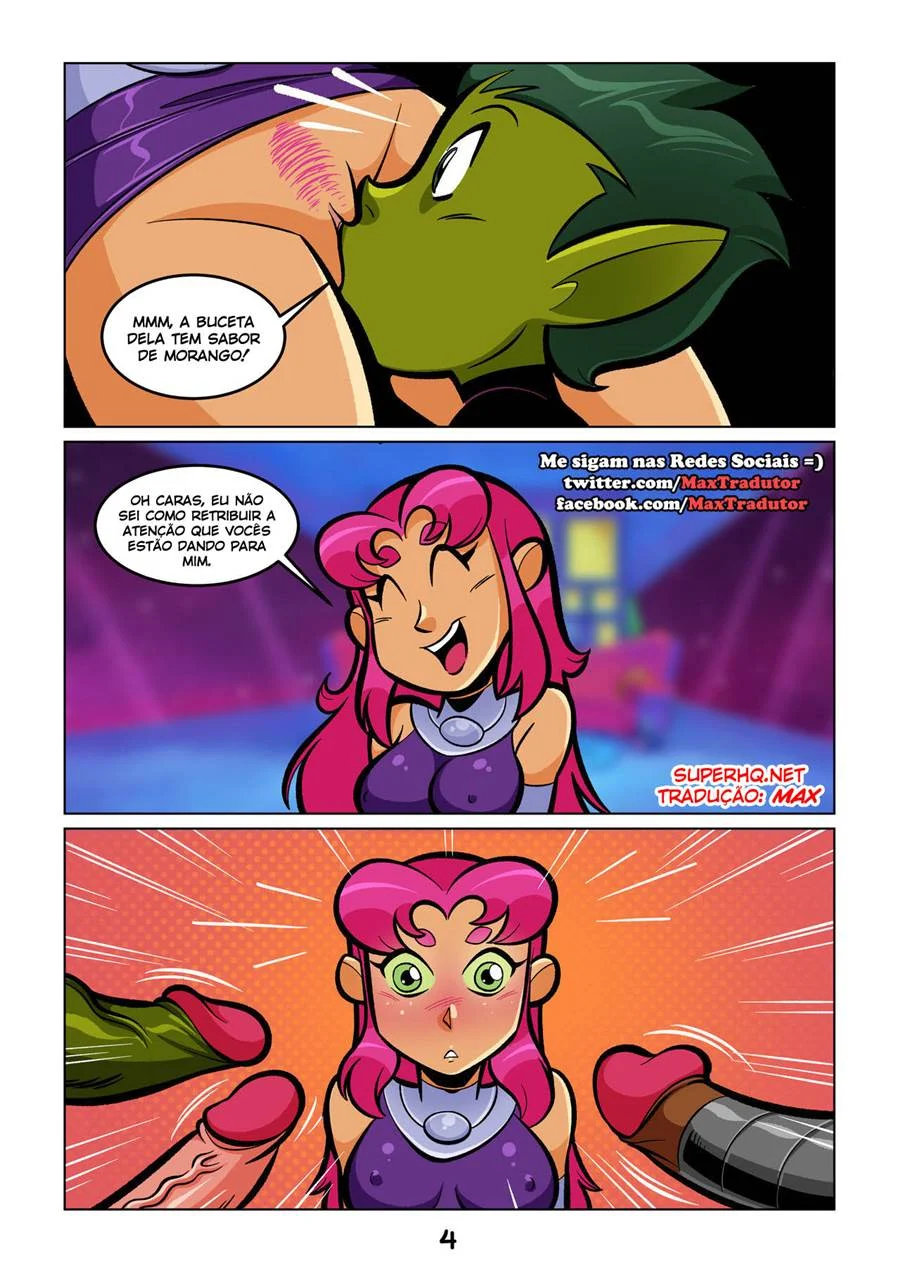 HQ Proibida: A Verdadeira Starfire Esfregando a Buceta com Os Jovens Titãs