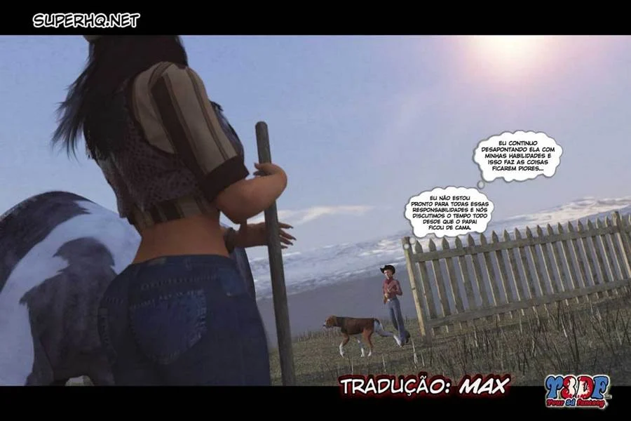 Comi a Milf Gostosa com Tesão no Oeste Selvagem - HQ 3D Explícita