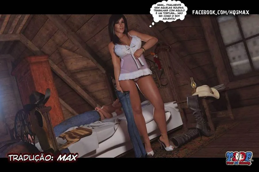 Comi a Milf Gostosa com Tesão no Oeste Selvagem - HQ 3D Explícita