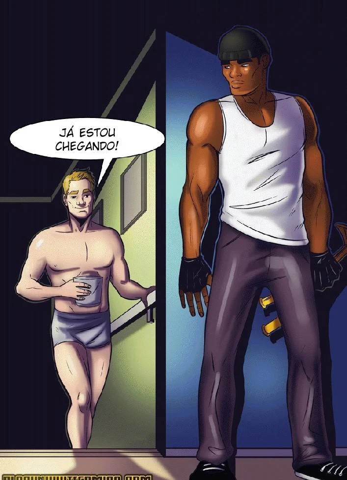 Sexo Explícito com Ladrão Negro - HQ Pornô Interracial em Ação