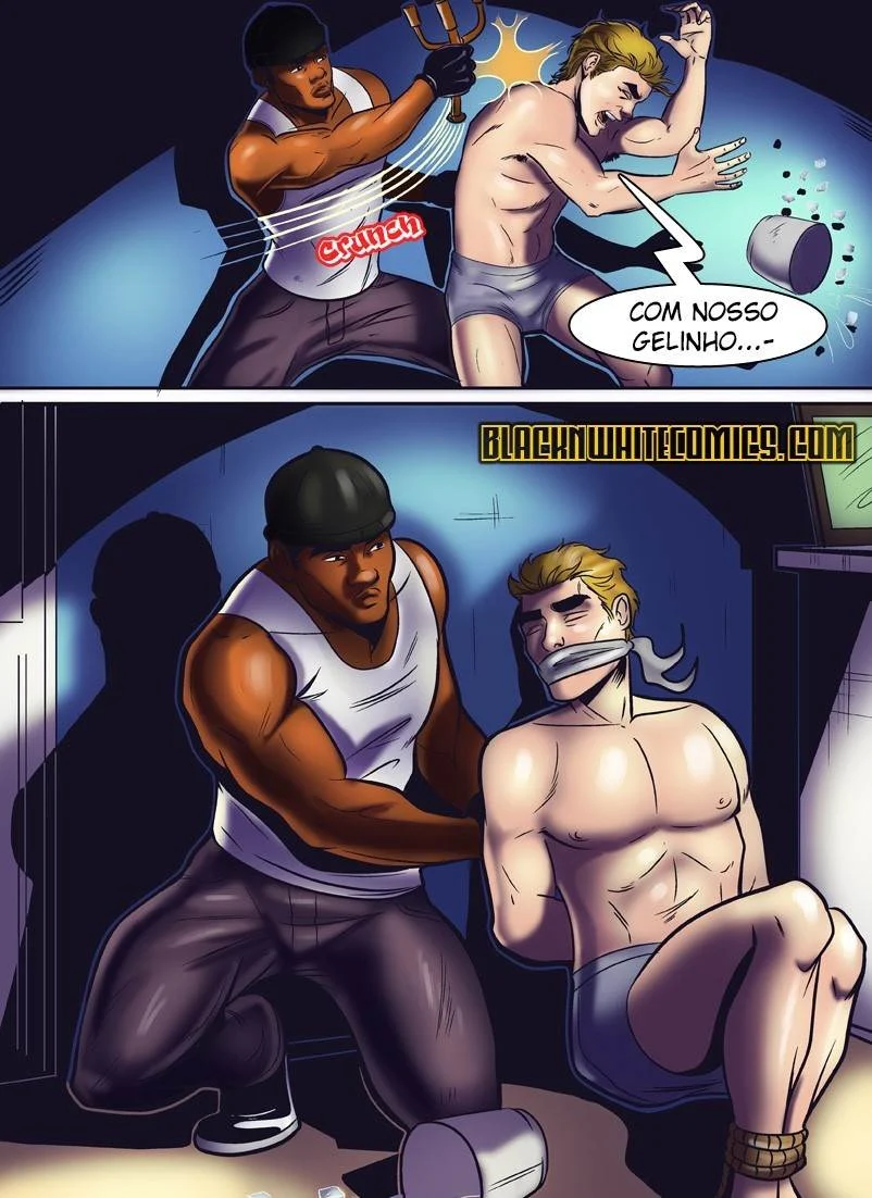 Sexo Explícito com Ladrão Negro - HQ Pornô Interracial em Ação