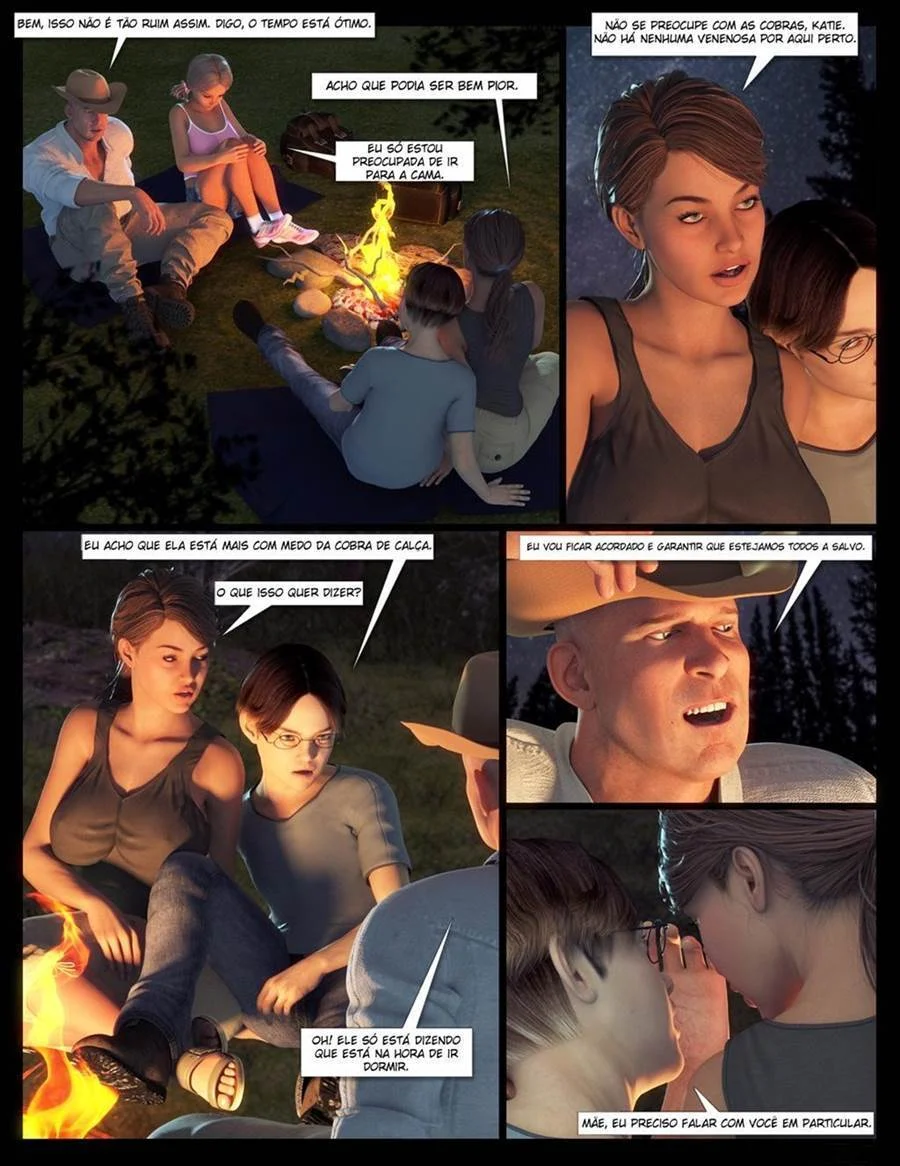 Revista Adulta: Aventura Erótica em Família No Acampamento - HQ 3D