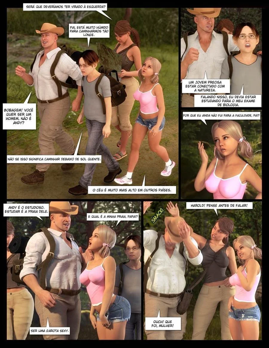 Revista Adulta: Aventura Erótica em Família No Acampamento - HQ 3D
