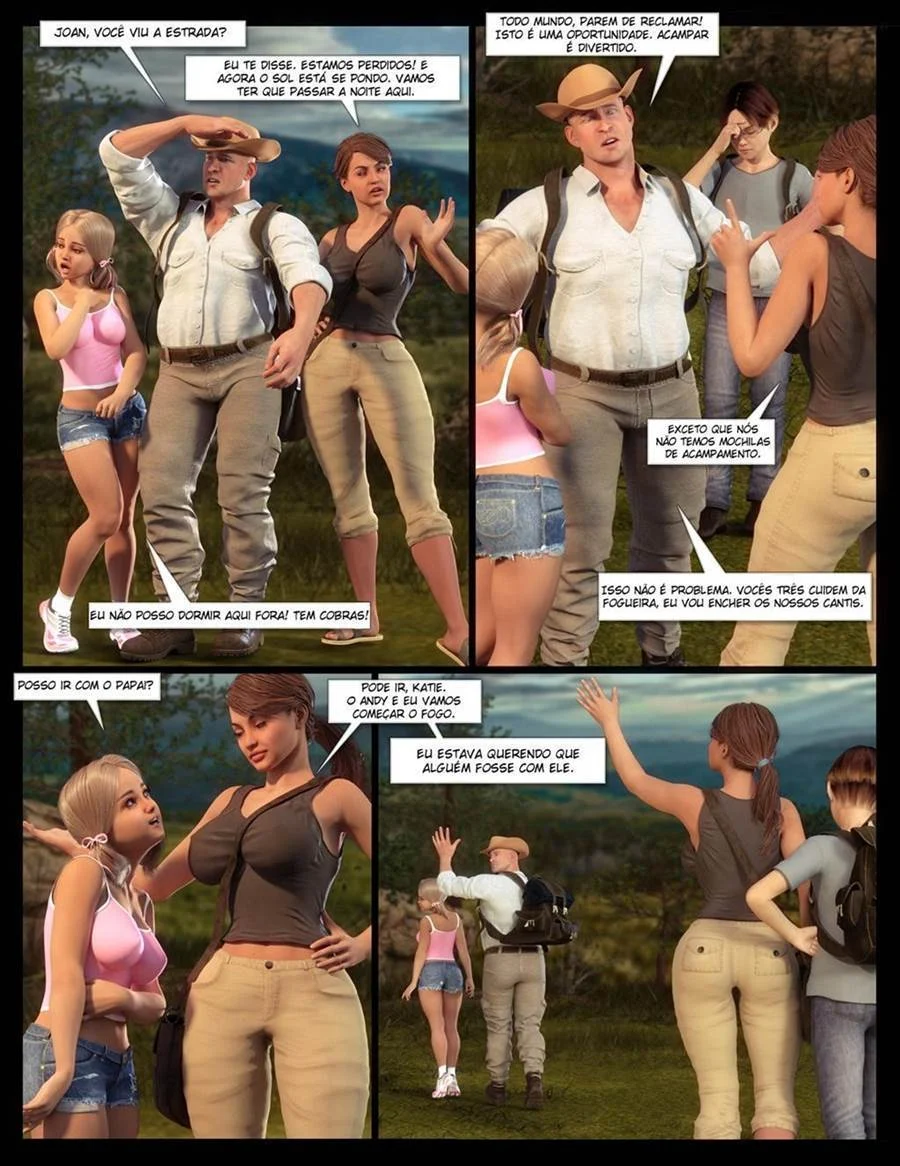 Revista Adulta: Aventura Erótica em Família No Acampamento - HQ 3D