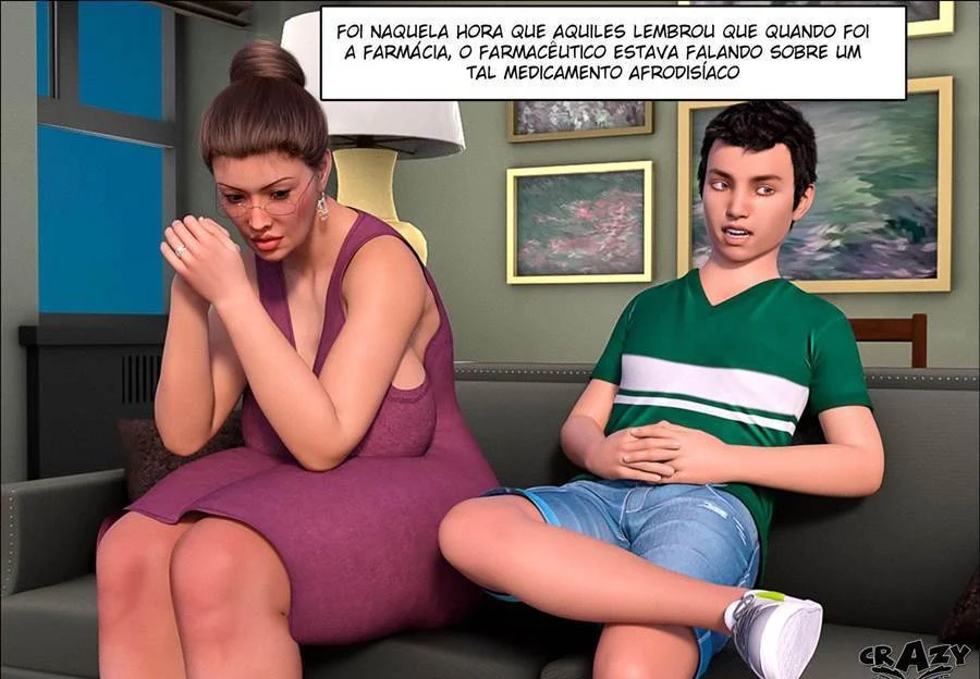 Descontroladas sessões de sexo explícito entre avó e pai na HQ adulta Descontroladas sessões de sexo explícito entre avó e pai na HQ adulta