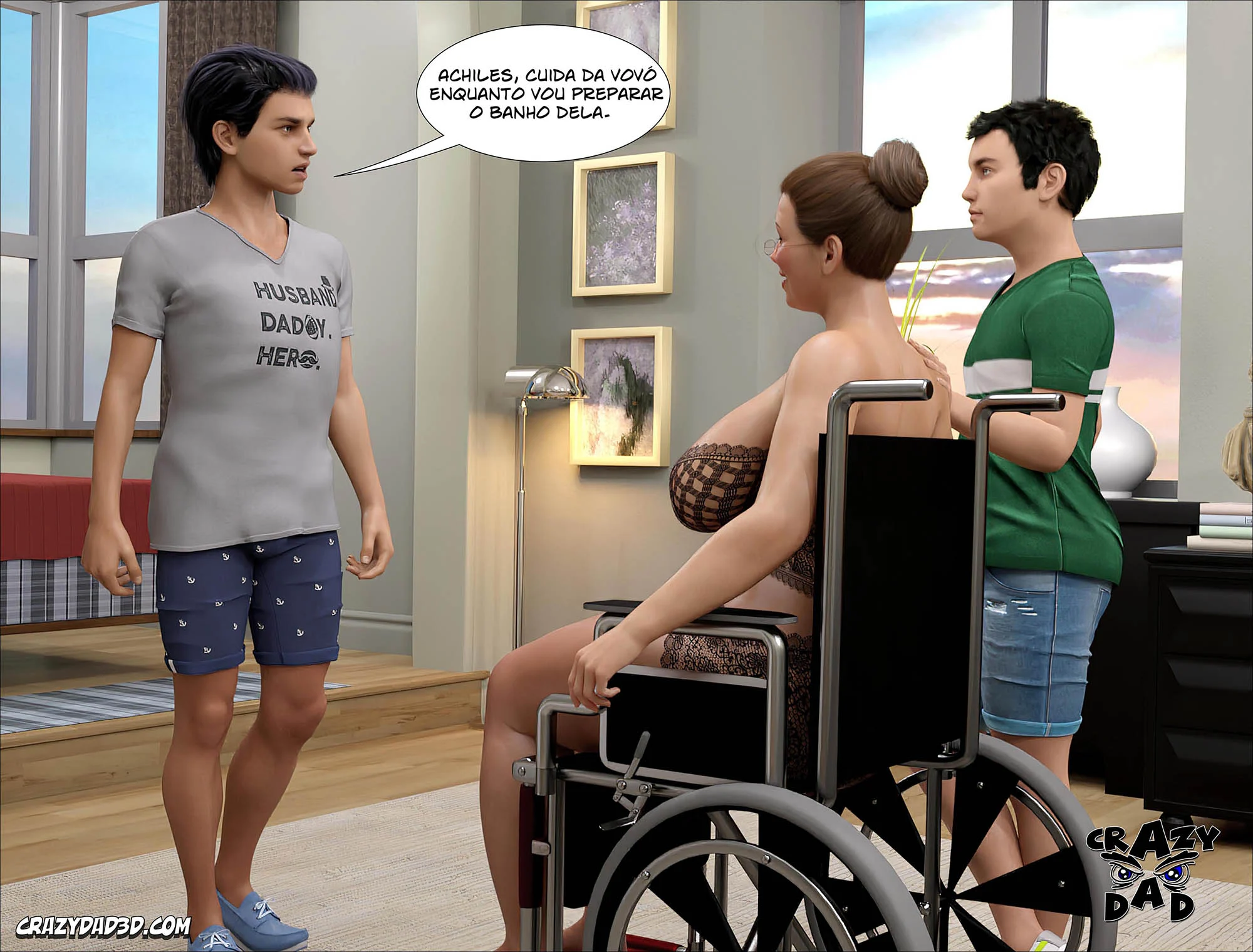 Avó Tarada do Filho: Sexo Explícito em 3D - Quadrinhos Eróticos