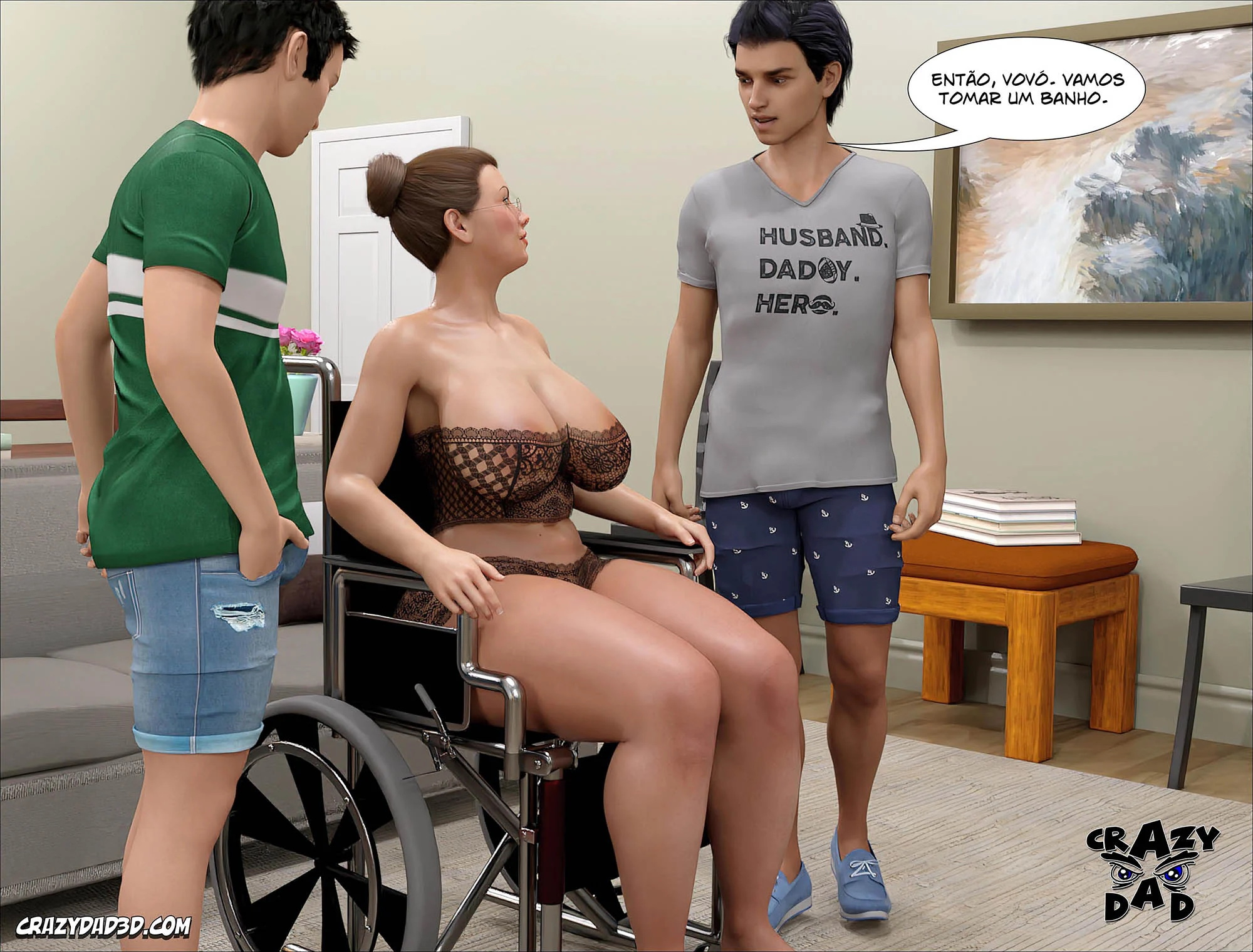 Avó Tarada do Filho: Sexo Explícito em 3D - Quadrinhos Eróticos
