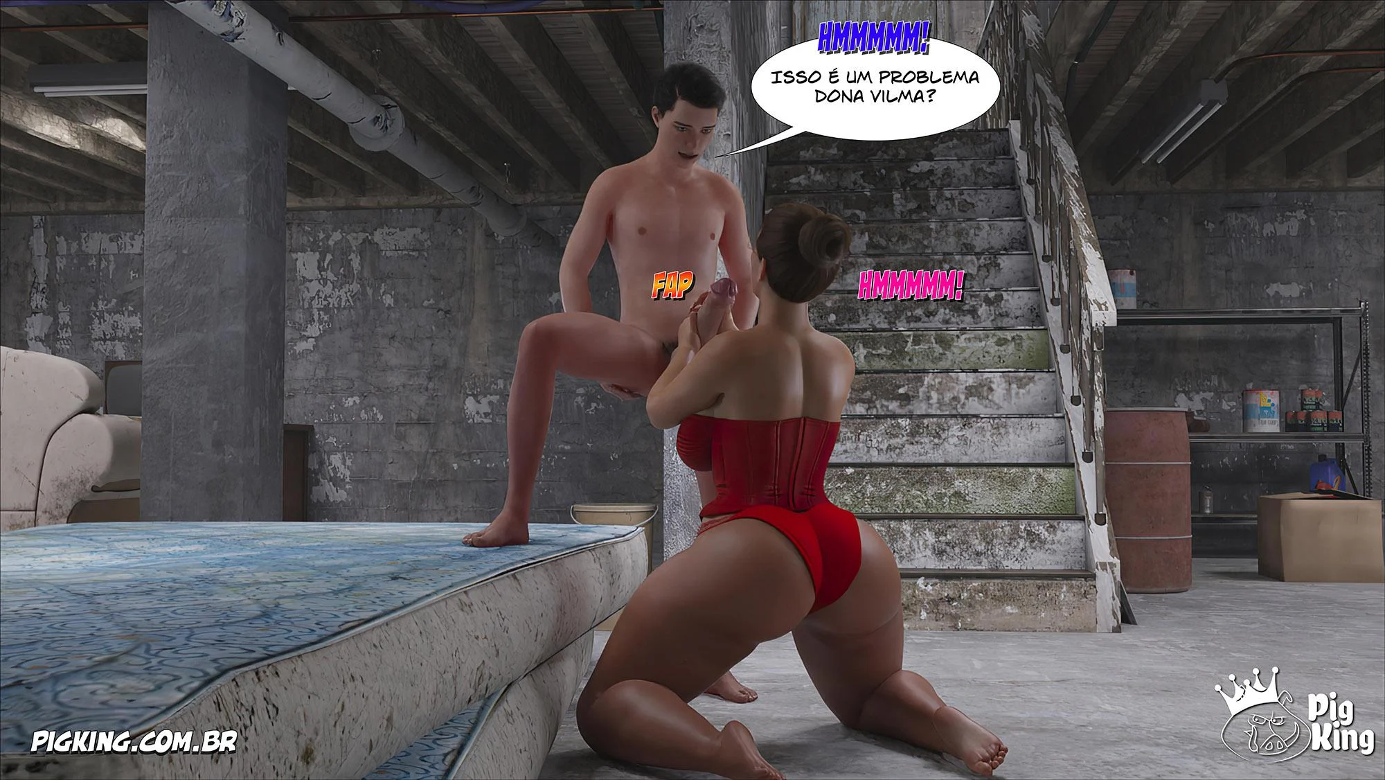 Vovó Tarada: Sexo Explícito com Anciã em HQ Erótica 3D