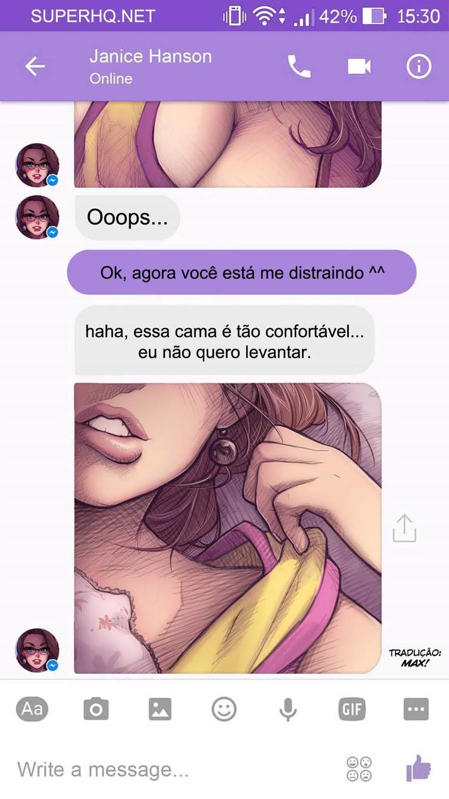 Safadeza lésbica explícita em HQ: Tesão Virtual no WhatsApp
