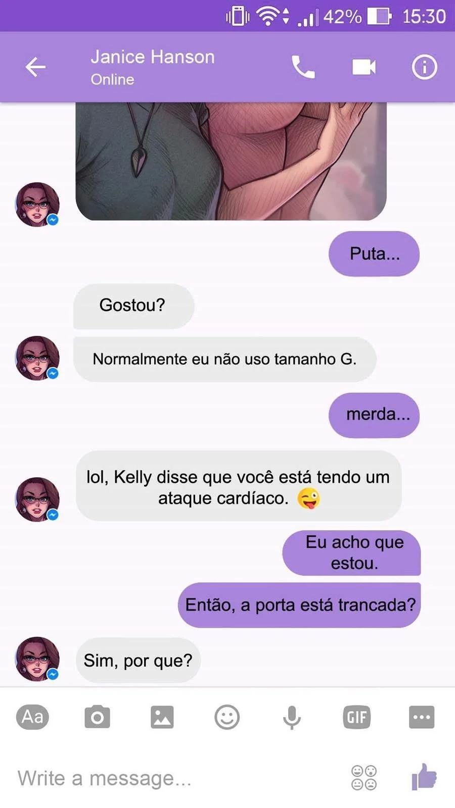 Safadeza lésbica explícita em HQ: Tesão Virtual no WhatsApp