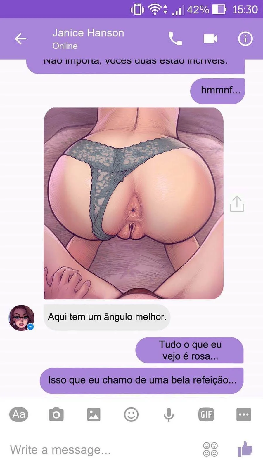 Safadeza lésbica explícita em HQ: Tesão Virtual no WhatsApp