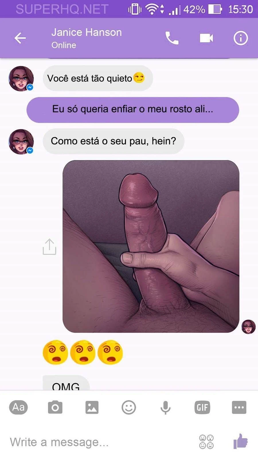 Safadeza lésbica explícita em HQ: Tesão Virtual no WhatsApp
