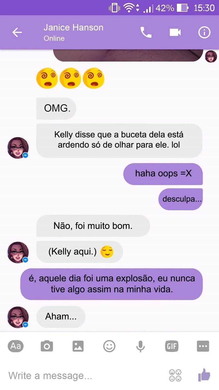 Safadeza lésbica explícita em HQ: Tesão Virtual no WhatsApp