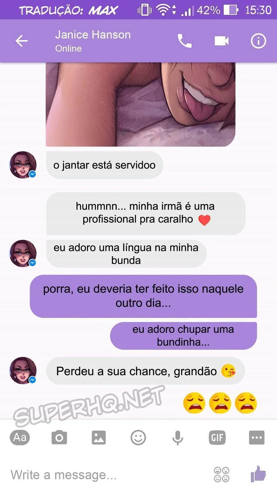 Safadeza lésbica explícita em HQ: Tesão Virtual no WhatsApp