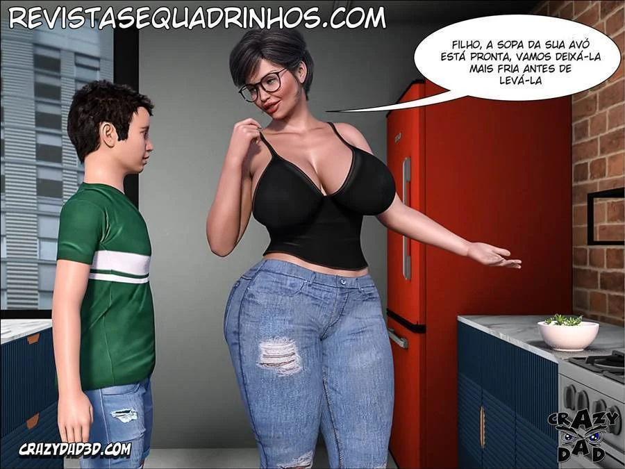 Vovó Tarada Enfia no Genro - Hentai Explícito em HQ 3D