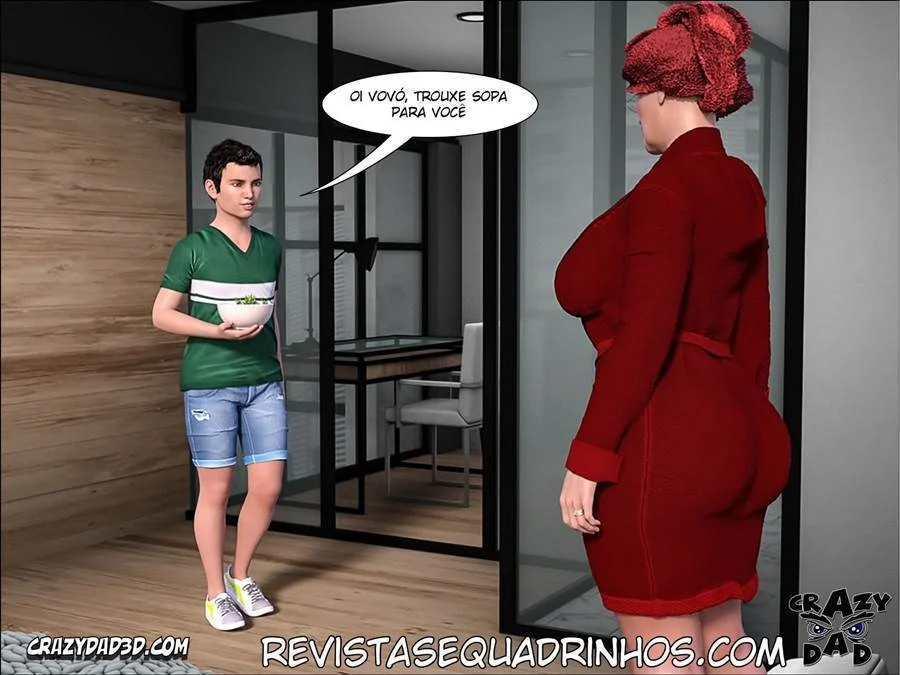 Vovó Tarada Enfia no Genro - Hentai Explícito em HQ 3D
