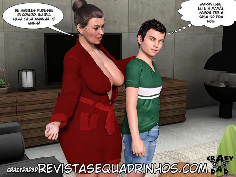 A Avó Tarada Enche o Papai de Prazer em HQ Adulta Explícita 3D