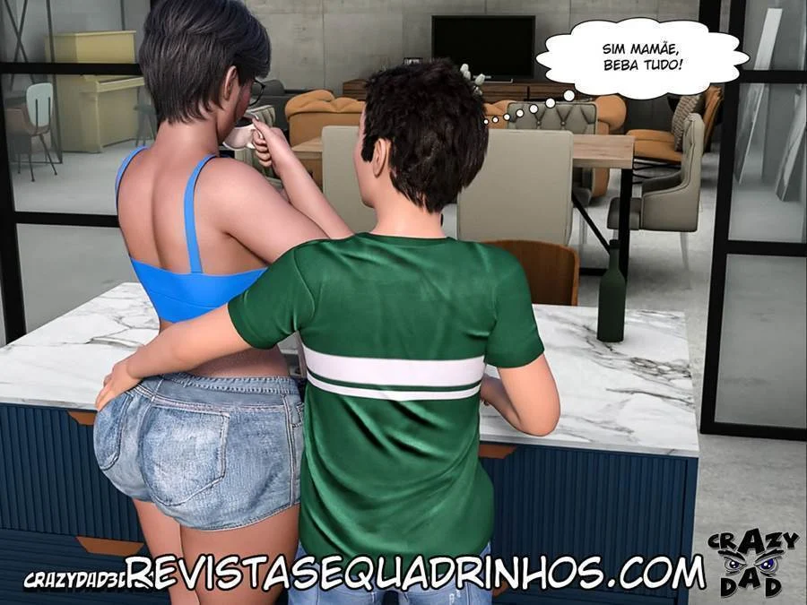 A Avó Tarada Enche o Papai de Prazer em HQ Adulta Explícita 3D
