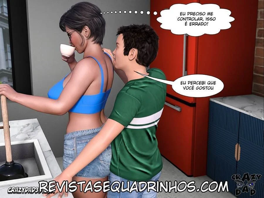A Avó Tarada Enche o Papai de Prazer em HQ Adulta Explícita 3D
