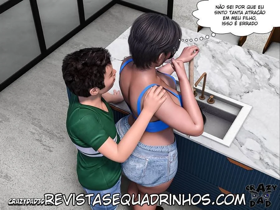 A Avó Tarada Enche o Papai de Prazer em HQ Adulta Explícita 3D