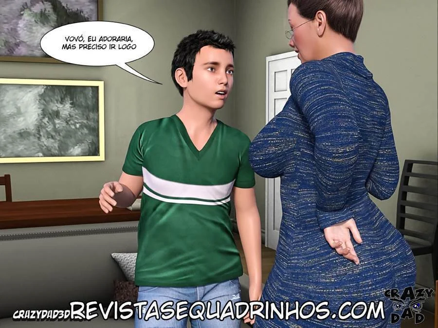 A Avó Tarada Enche o Papai de Prazer em HQ Adulta Explícita 3D