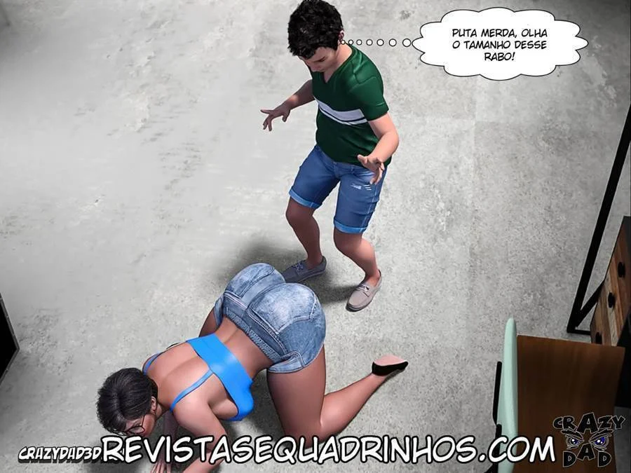 A Avó Tarada Enche o Papai de Prazer em HQ Adulta Explícita 3D