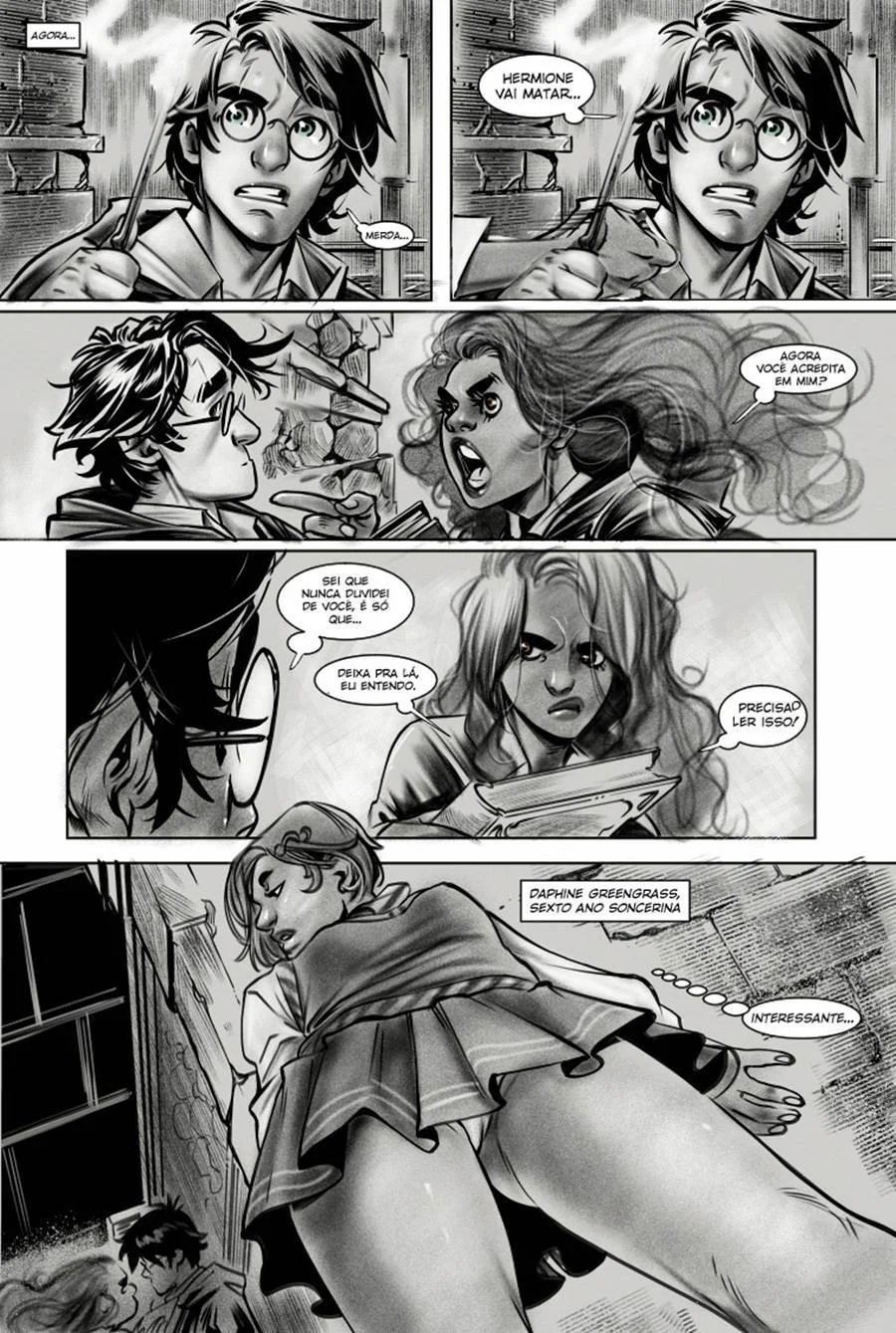 Harry Potter em Orgia Mágica Explícita: HQ Pornô com Feitiços de Prazer