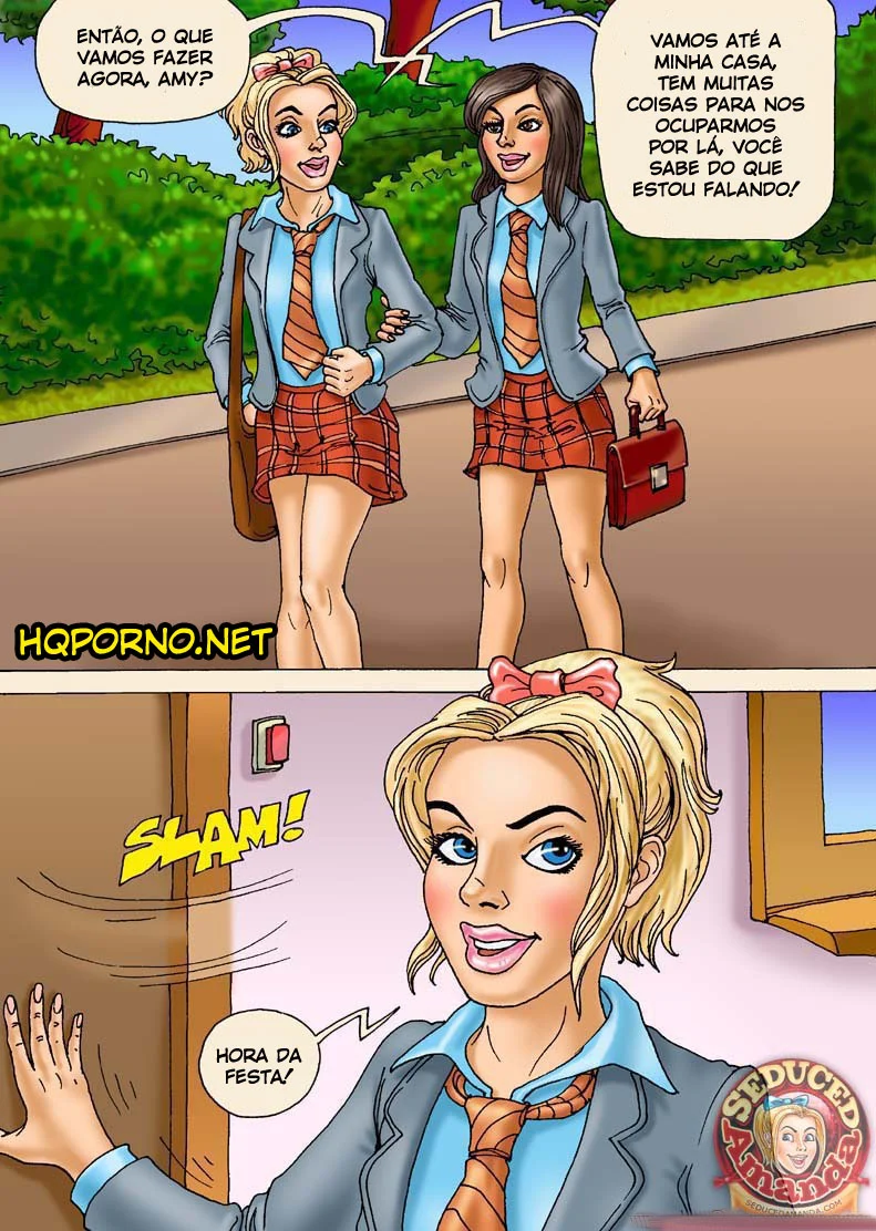 Amigas Lésbicas do Colégio Transando em HQ Pornô Explícito