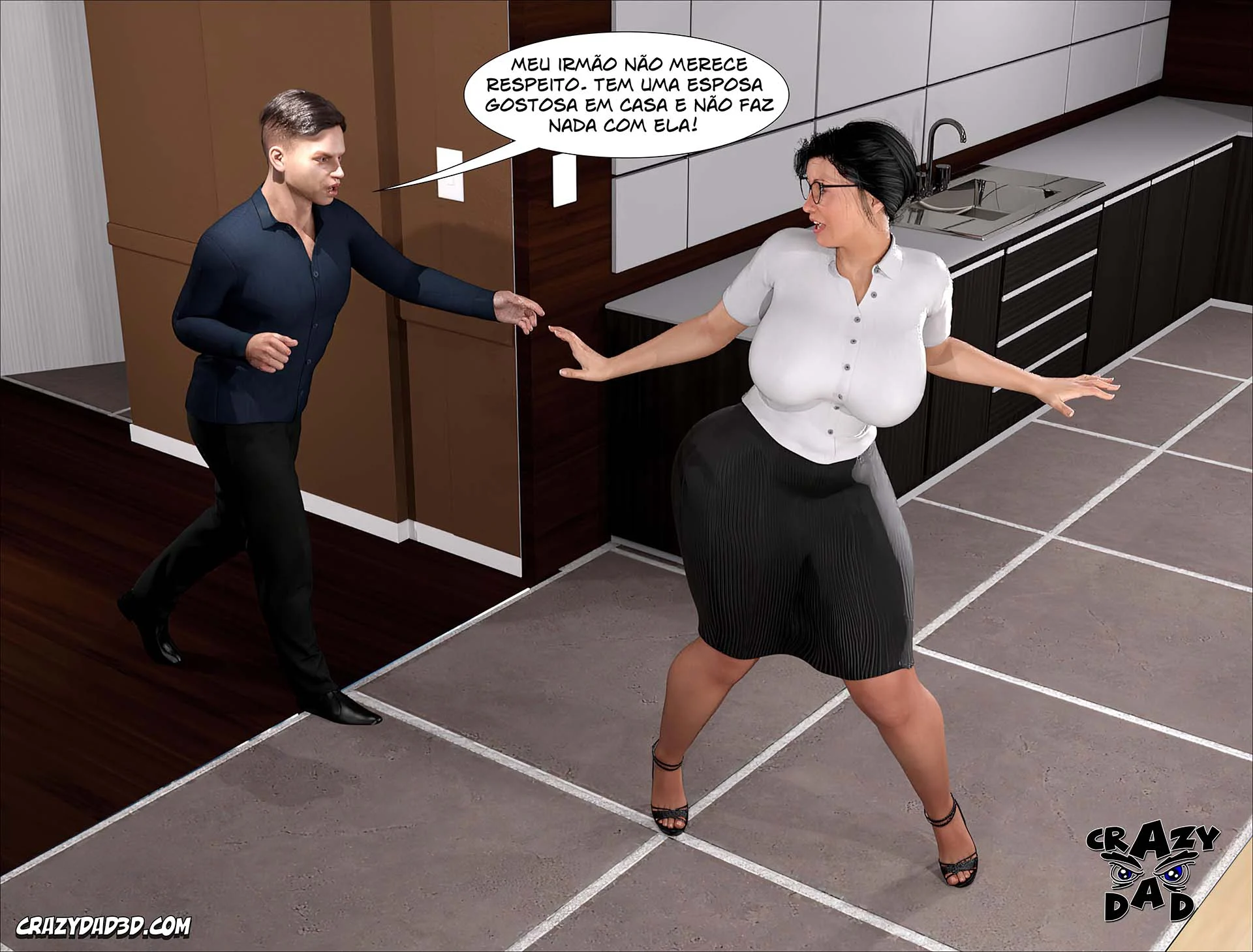 Esposa do Pastor Puta: Foda Violenta em 3D nos Quadrinhos Pornô