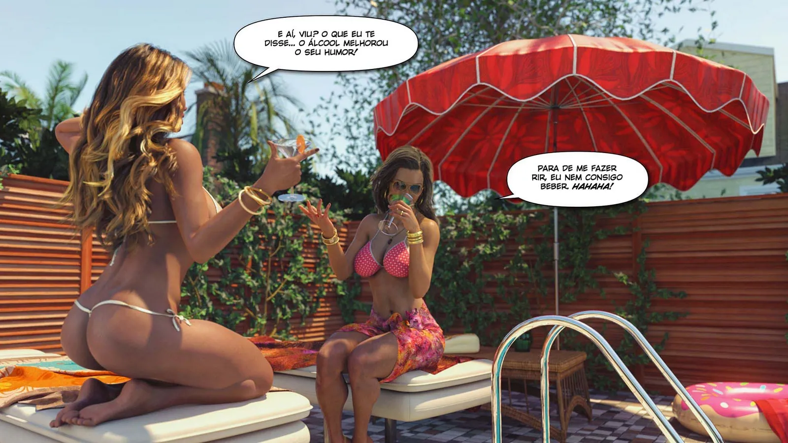 Exploração Privada na Piscina - Hentai 3D com Cenas Explícitas