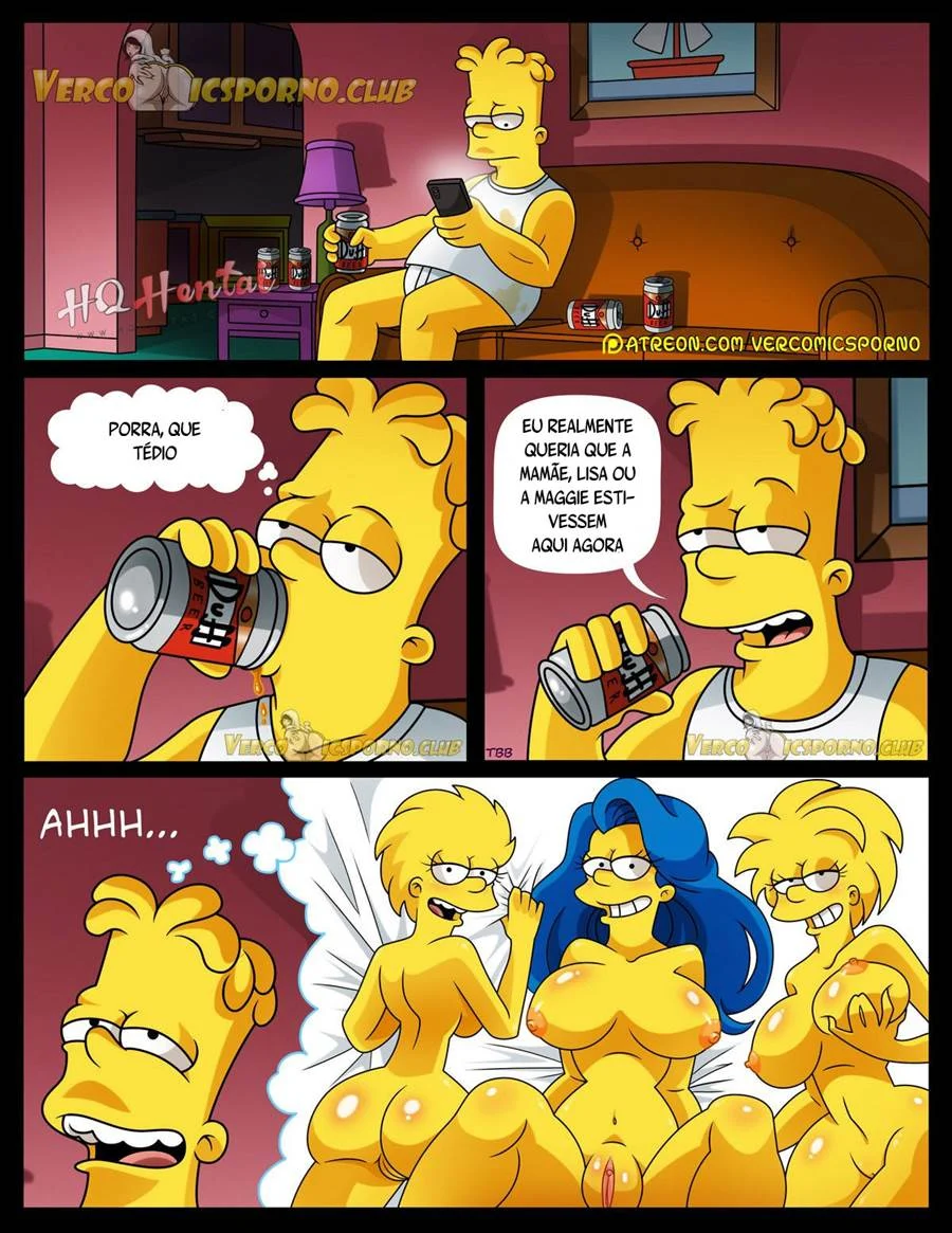 Quadrinhos proibidos dos Simpsons com sexo explícito e travessuras sem censura