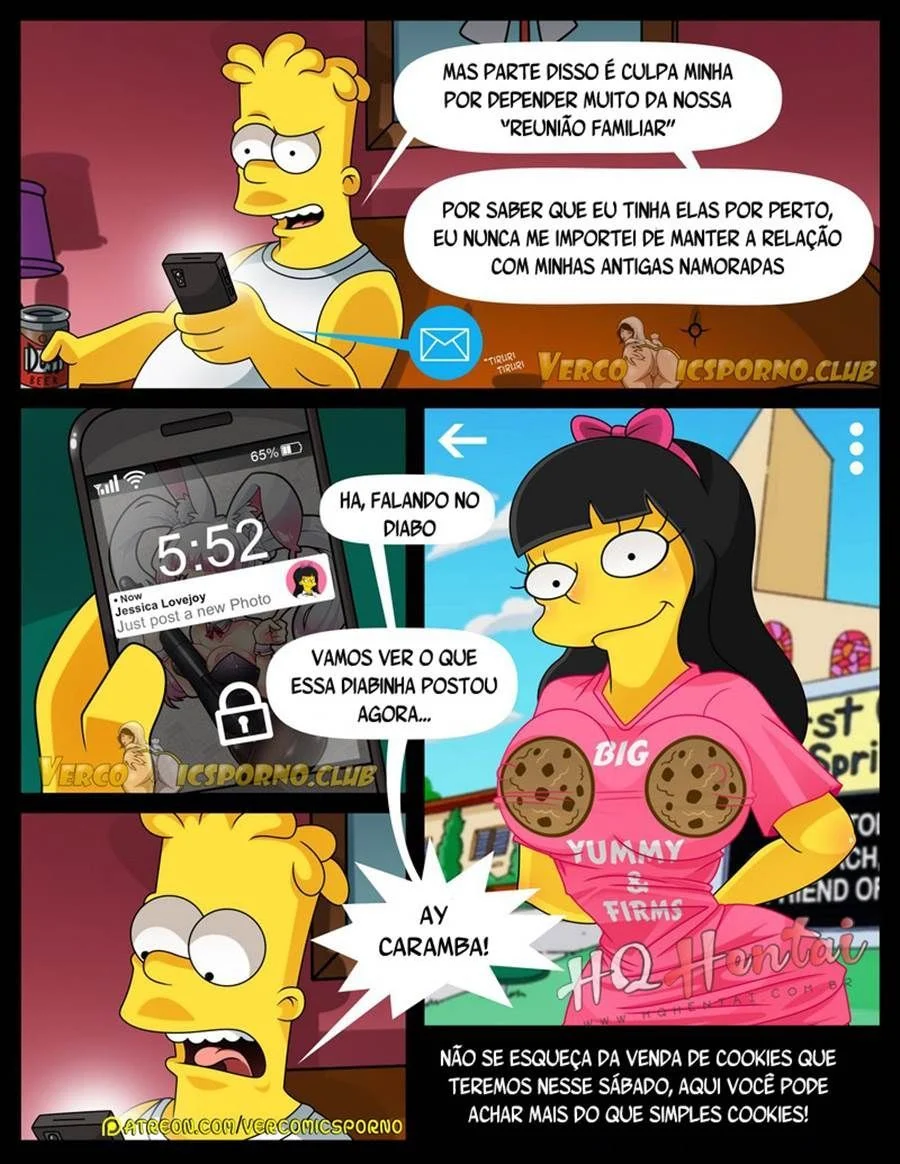 Quadrinhos proibidos dos Simpsons com sexo explícito e travessuras sem censura
