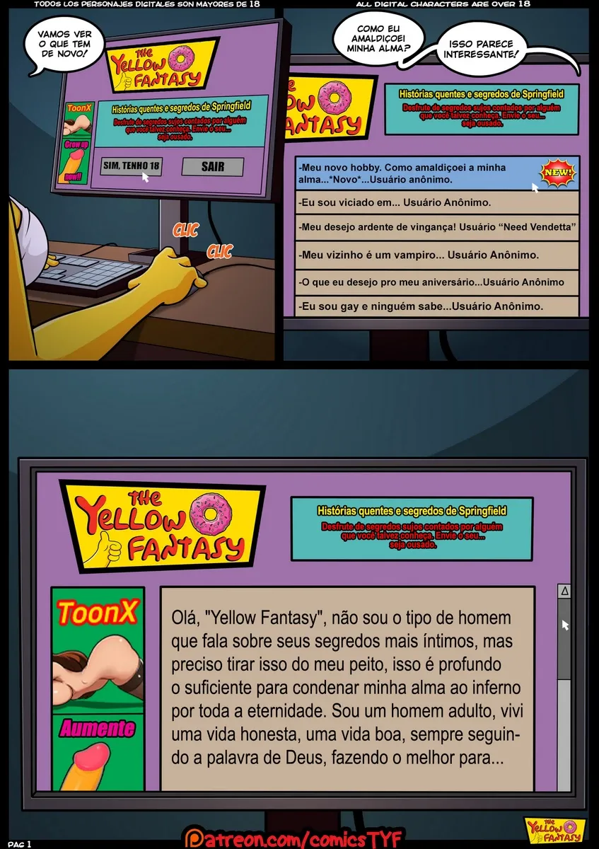 Sexo Explícito dos Simpsons: HQ Proibida com Cenas Quentes
