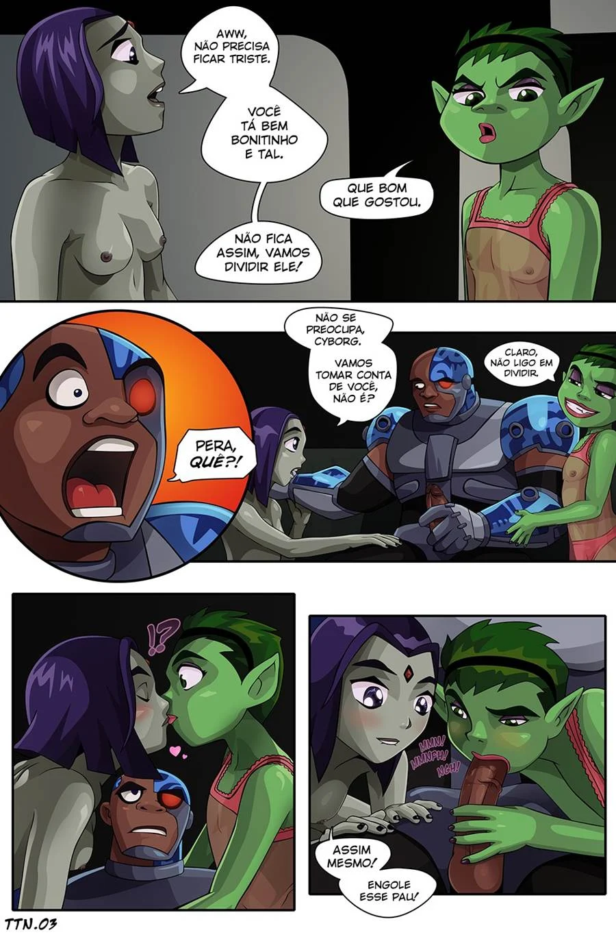 Noites Proibidas na Torre dos Titãs: Quadrinhos Eróticos Explícitos com Super-Heroínas