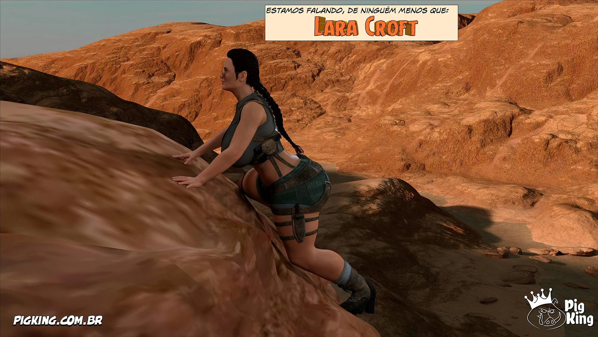 Lara Croft Submissa: Quadrinhos Pornô com Fodas Selvagens e Surras de Pica
