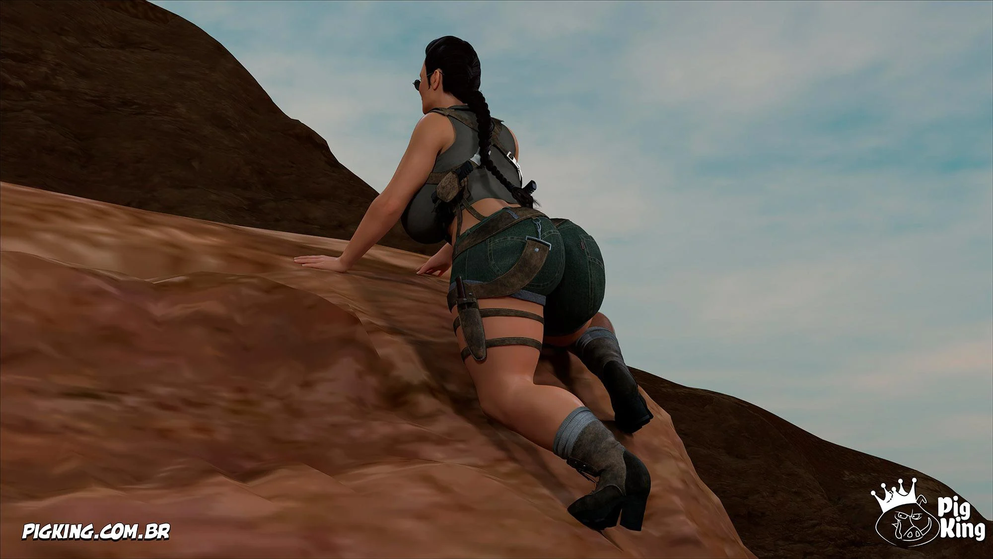 Lara Croft Submissa: Quadrinhos Pornô com Fodas Selvagens e Surras de Pica
