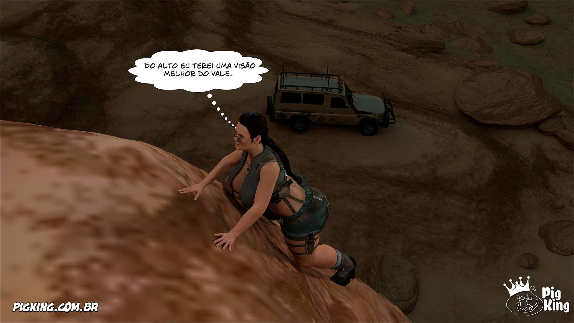 Lara Croft Submissa: Quadrinhos Pornô com Fodas Selvagens e Surras de Pica