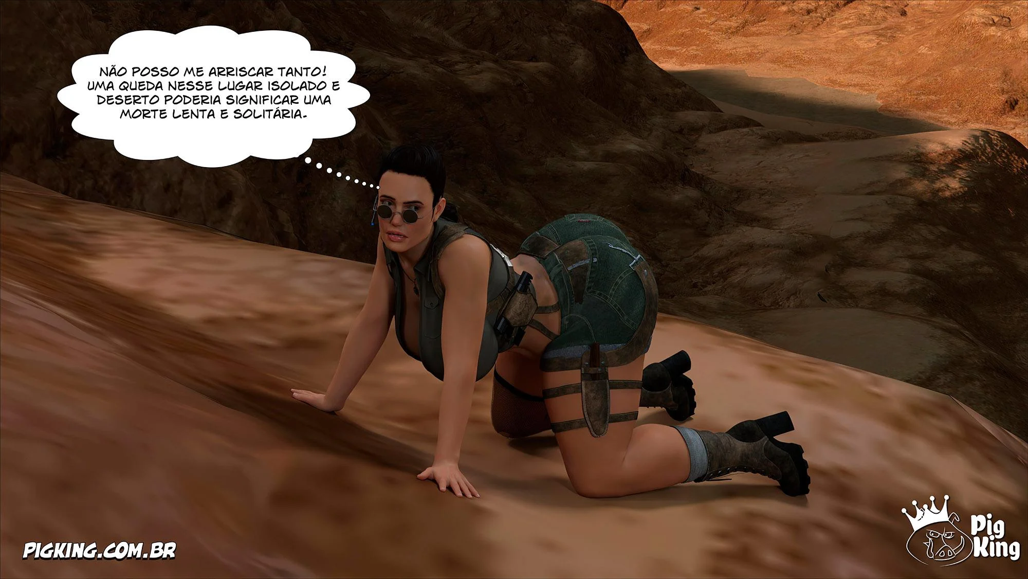 Lara Croft Submissa: Quadrinhos Pornô com Fodas Selvagens e Surras de Pica