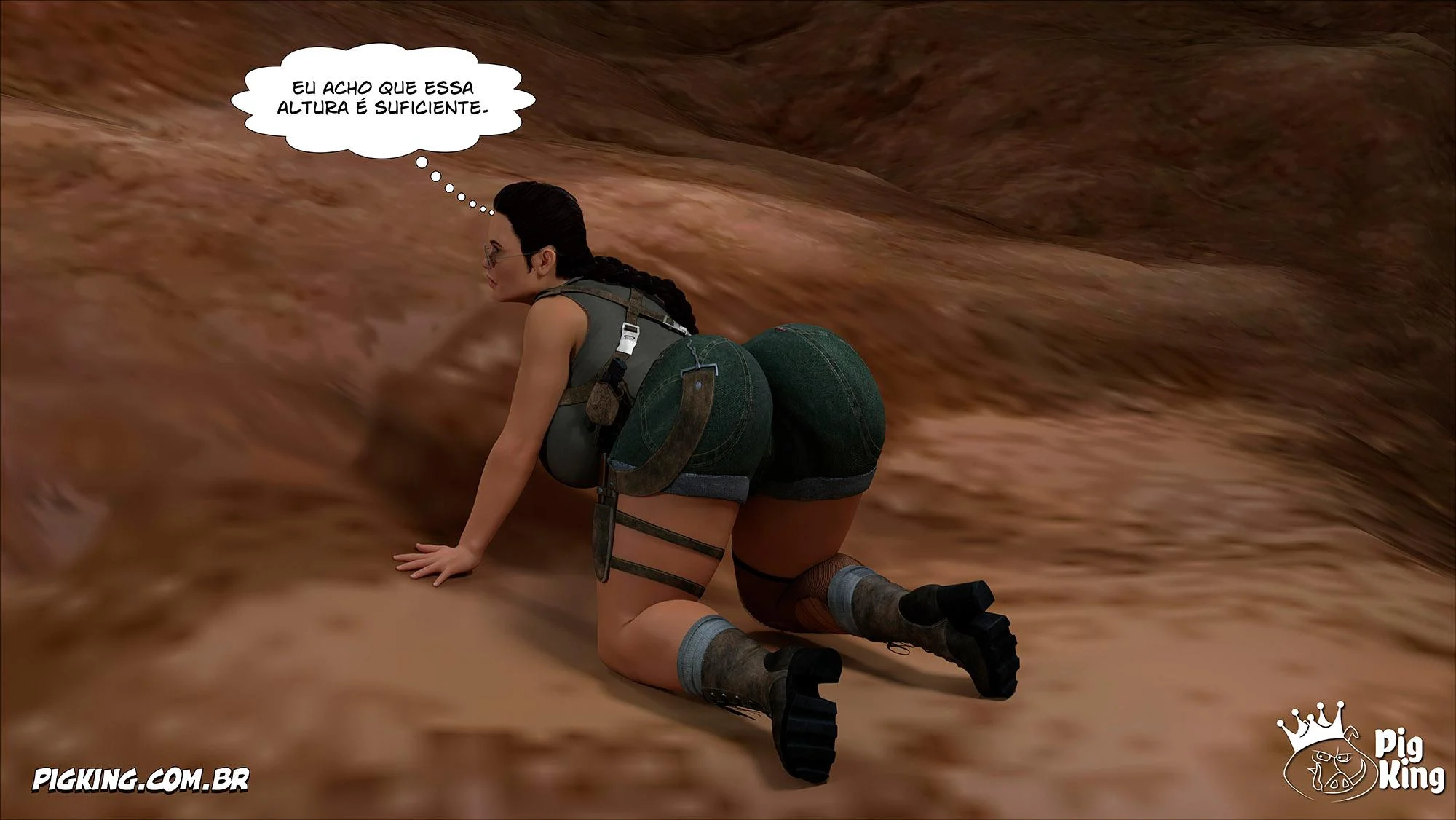 Lara Croft Submissa: Quadrinhos Pornô com Fodas Selvagens e Surras de Pica