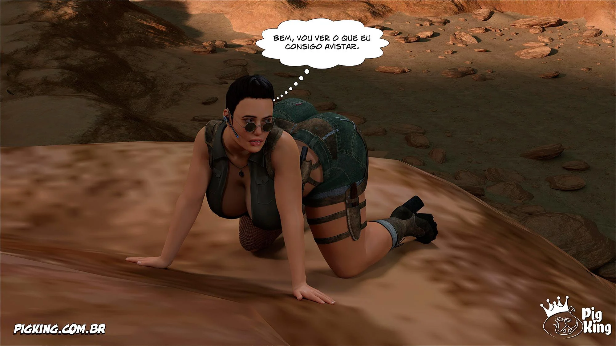 Lara Croft Submissa: Quadrinhos Pornô com Fodas Selvagens e Surras de Pica