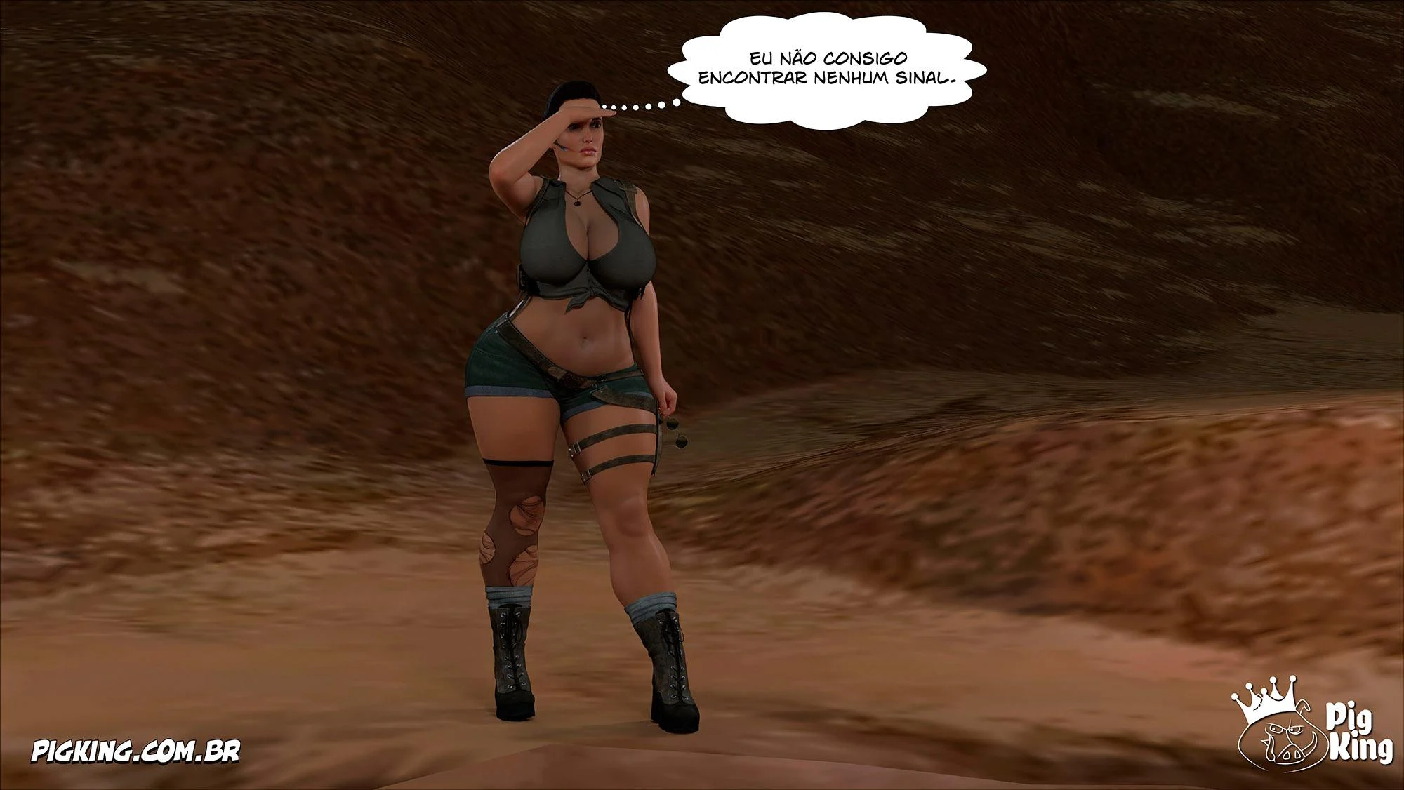 Lara Croft Submissa: Quadrinhos Pornô com Fodas Selvagens e Surras de Pica