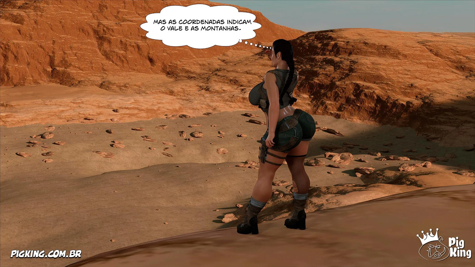 Lara Croft Submissa: Quadrinhos Pornô com Fodas Selvagens e Surras de Pica