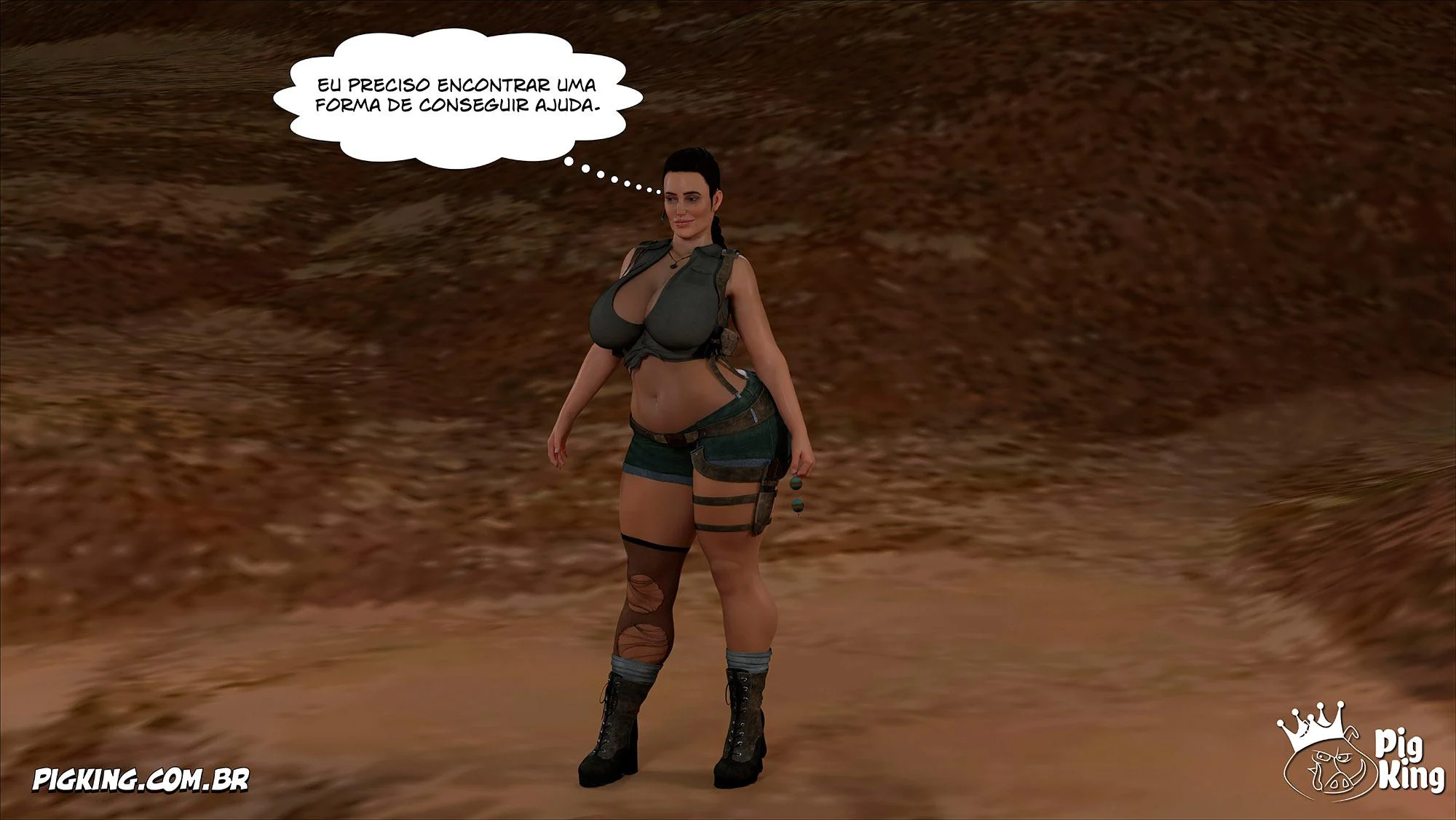 Lara Croft Submissa: Quadrinhos Pornô com Fodas Selvagens e Surras de Pica