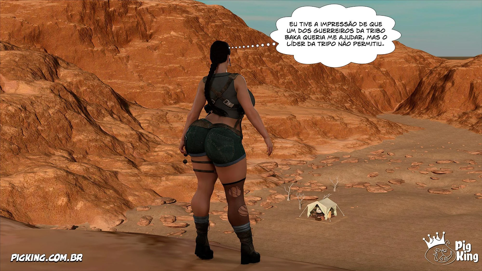 Lara Croft Submissa: Quadrinhos Pornô com Fodas Selvagens e Surras de Pica