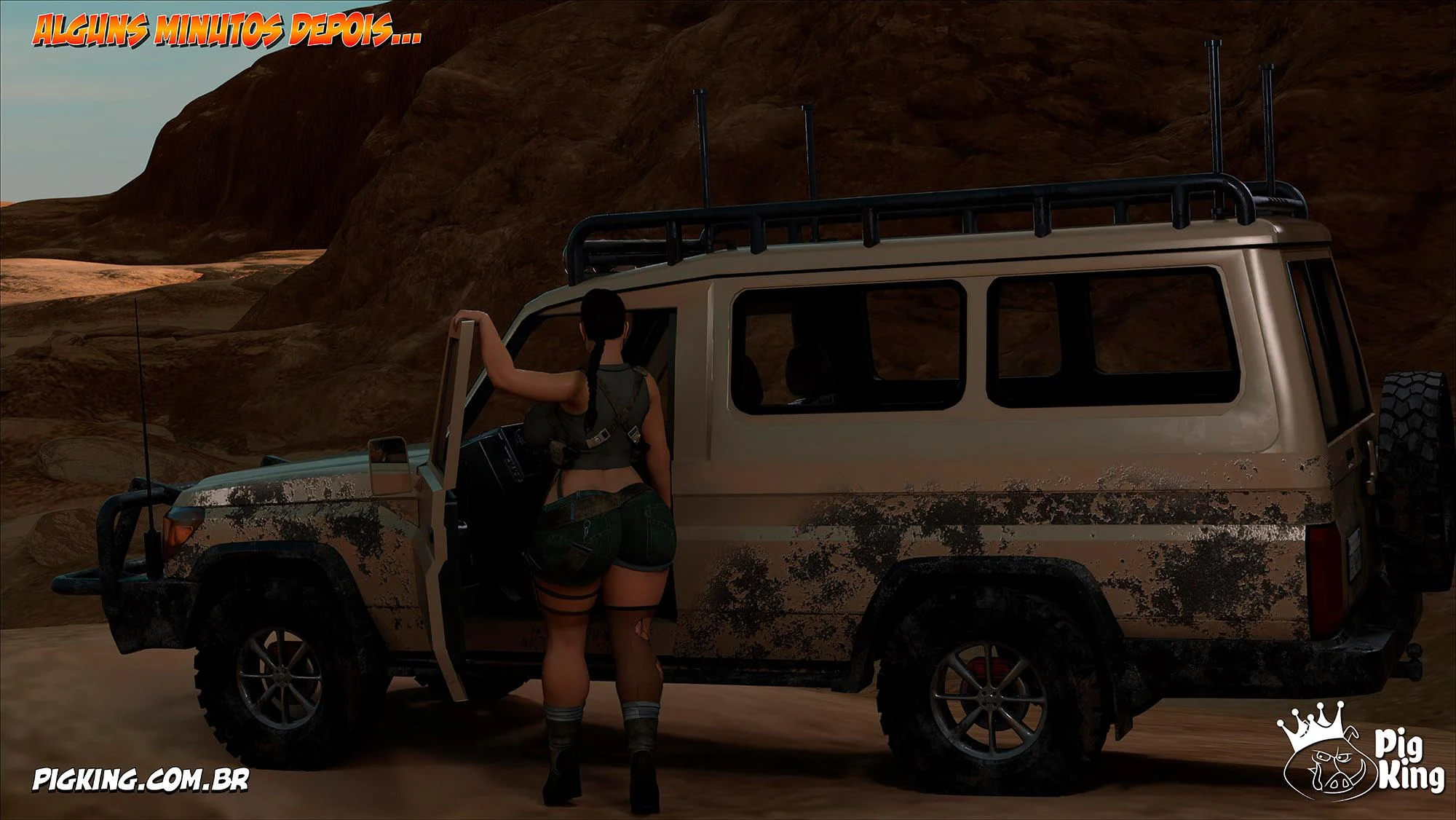Lara Croft Submissa: Quadrinhos Pornô com Fodas Selvagens e Surras de Pica