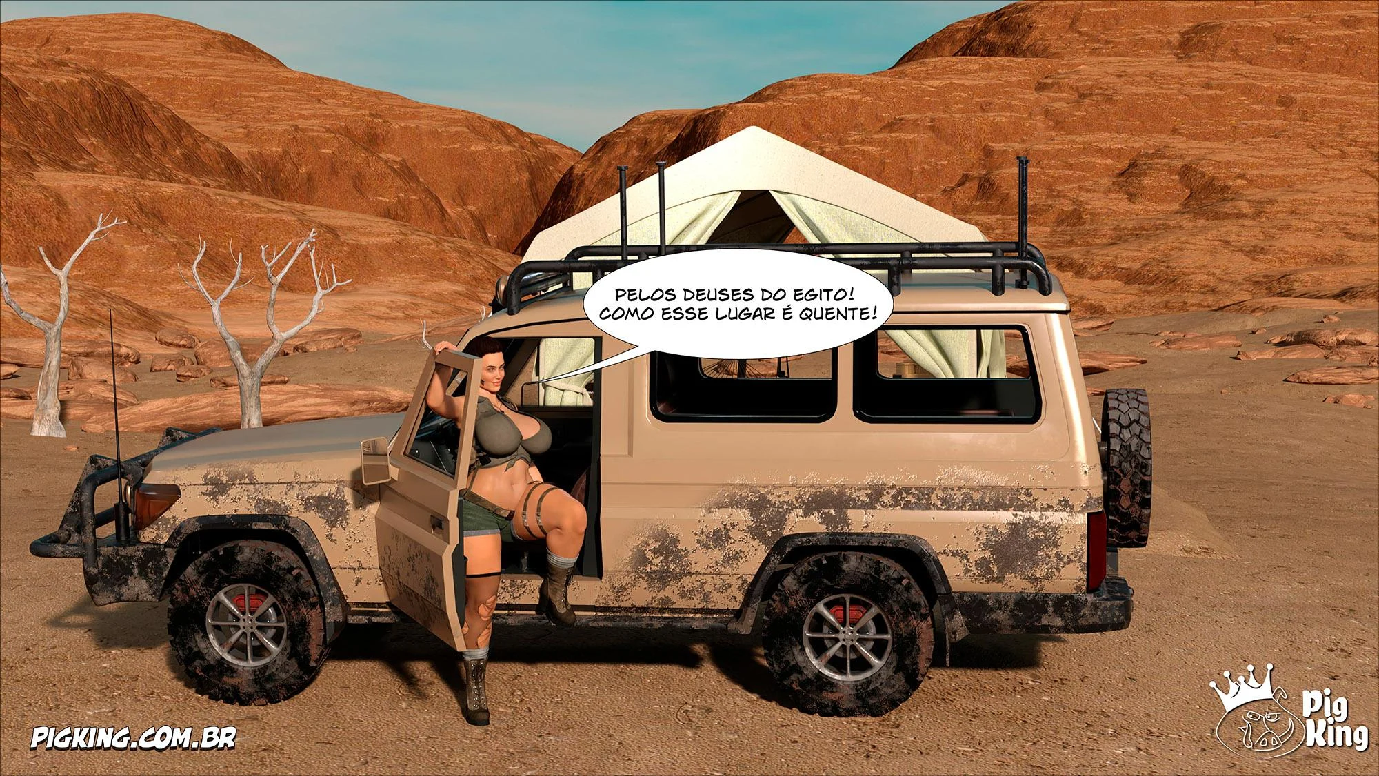 Lara Croft Submissa: Quadrinhos Pornô com Fodas Selvagens e Surras de Pica